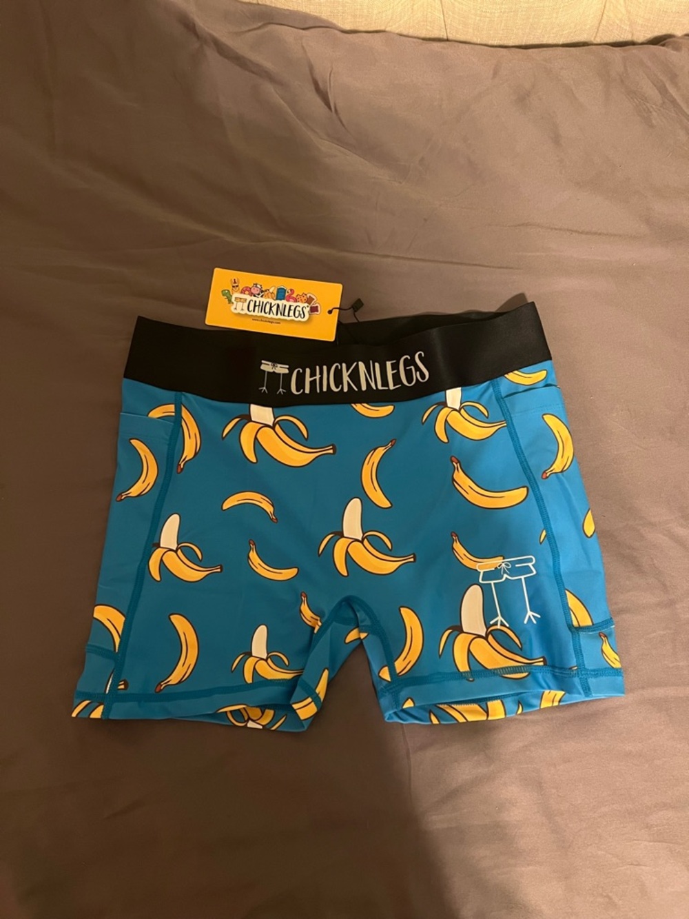 ChicknLegs Women's Blue Banana 3” Compression Shorts